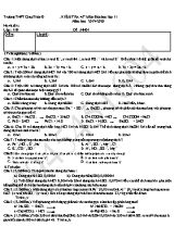 2 Đề kiểm tra 45 phút môn Hóa học Lớp 11 - Năm học 2019-2020 - Trường THPT Giao Thủy B